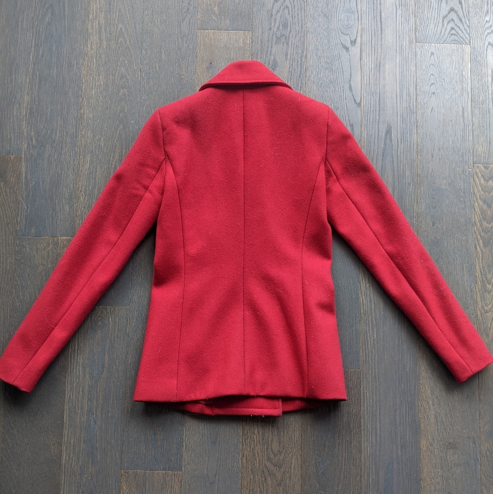 Michael Kors Red Wool Double-breasted Pea Coat - Picture 7 of 11